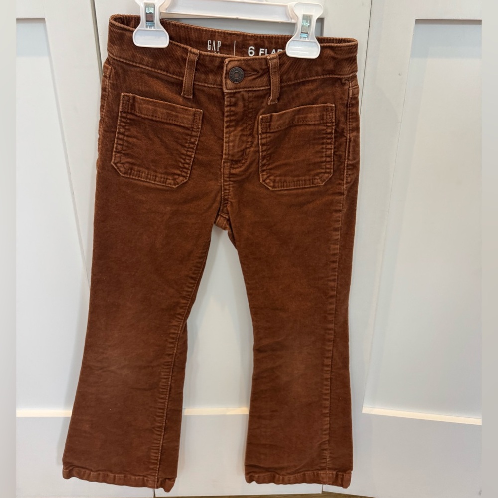 GAP Girls 6 Dark Brown Corduroy Flare Jeans